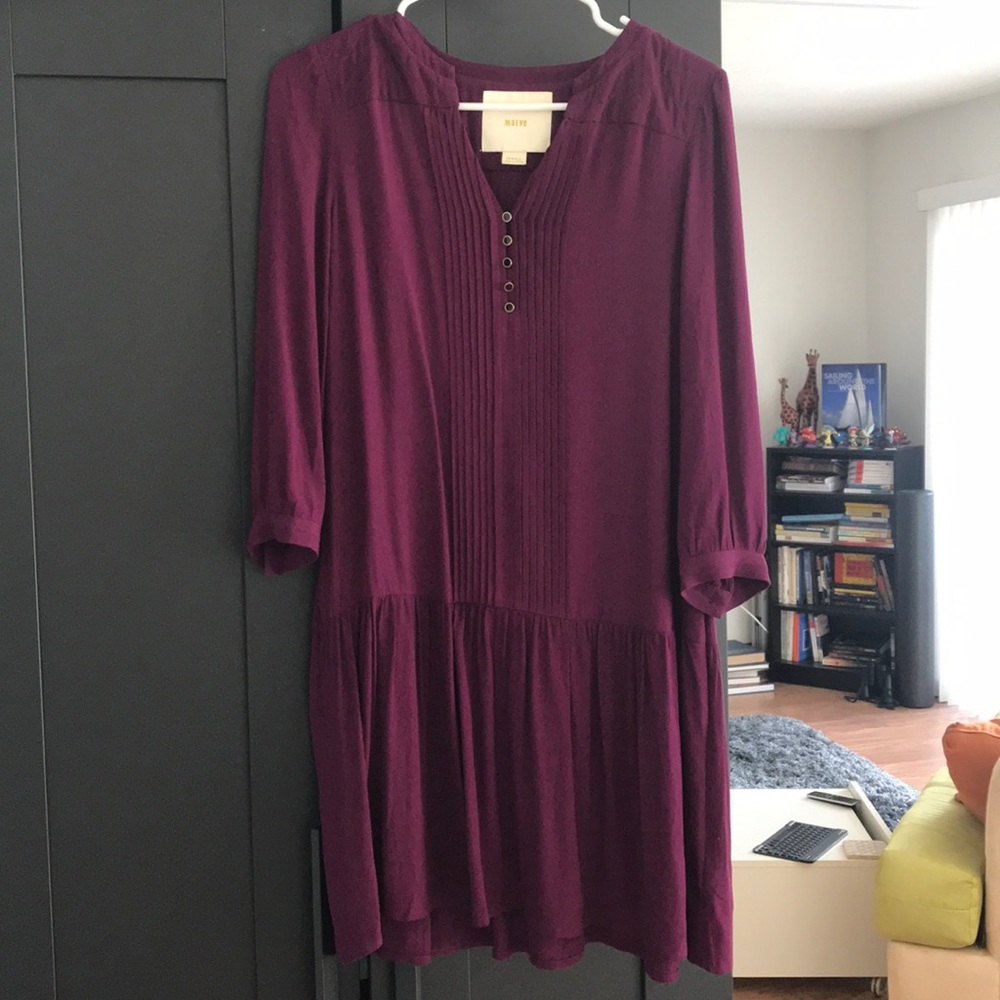 Mauve purple drop babydoll dress size xs